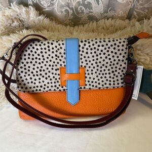 Elegant Soruka “Selena” Bag with Orange and Blue Accents